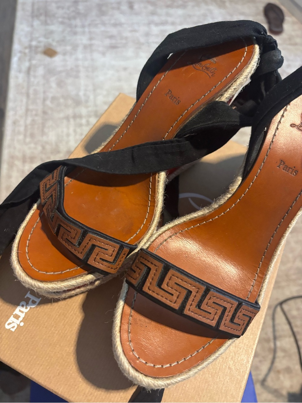 Christian Louboutin Brown and White DES CYCLADES 120 Box Label - Picture 7 of 7